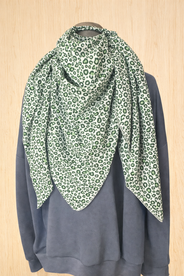 Musselin Tuch groß Leo grün