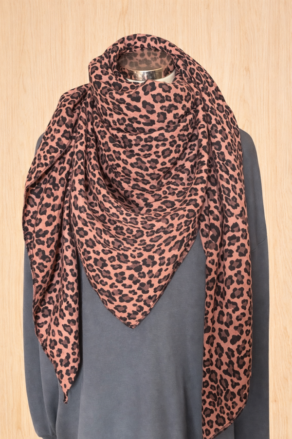 Musselin Tuch groß Leo altrosa