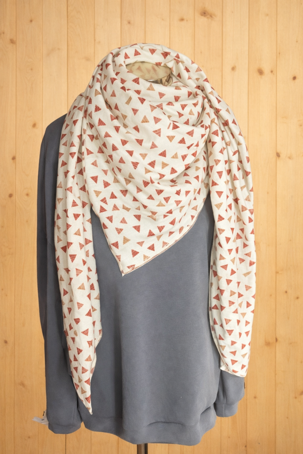 Musselin Tuch groß Dreiecken rot/braun