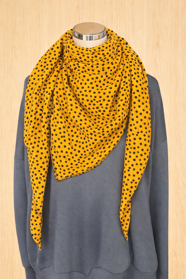 Musselin Tuch Groß Punkte orange