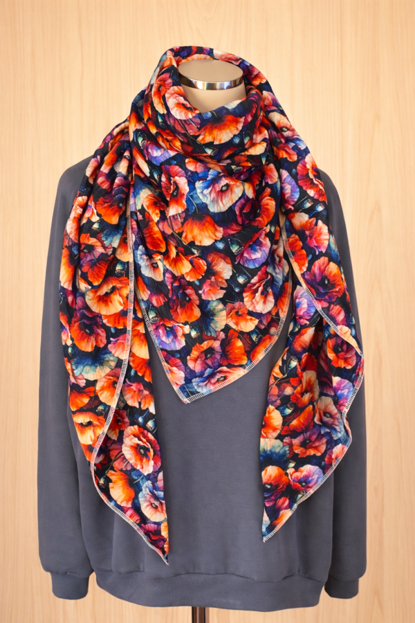 Musselin Tuch Groß Blumen Knallig