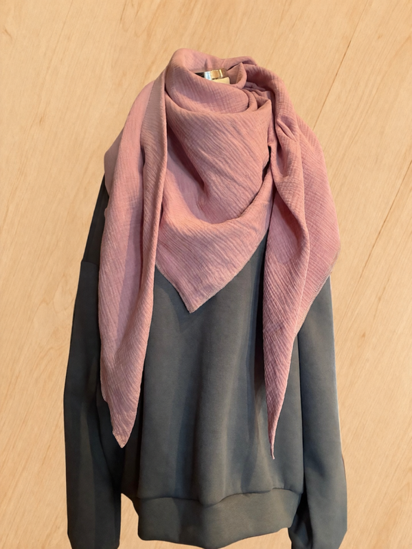 Musselin Tuch Groß Uni Rosa