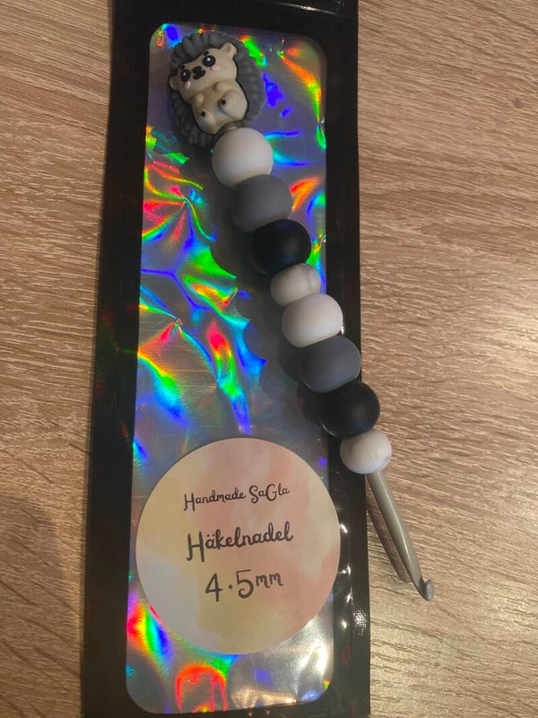 Häkelnadel Igel grau 4,5mm