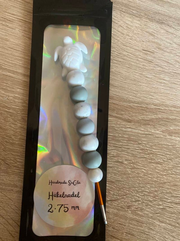 Häkelnadel Schildkröte Mamor Weiss 2,75mm