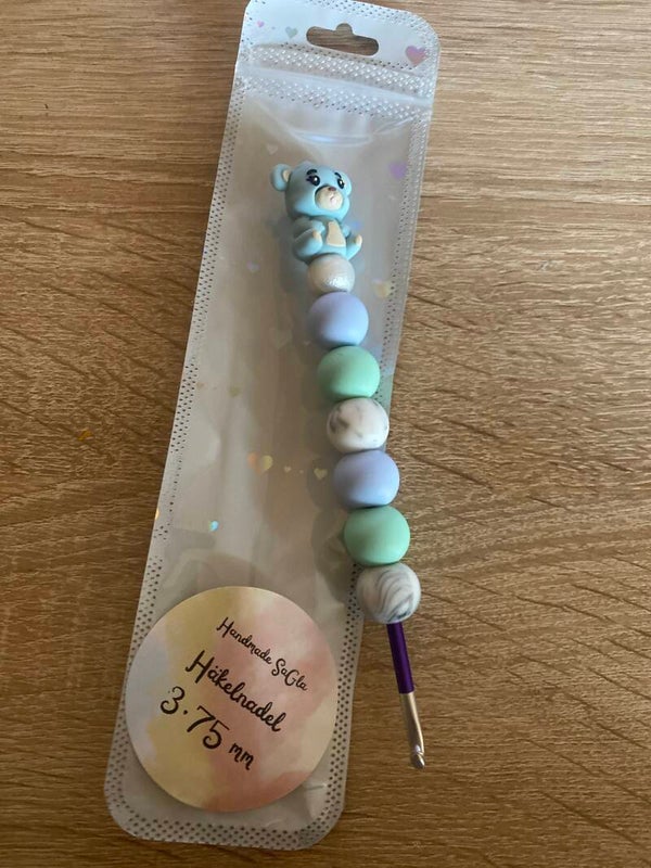 Häkelnadel blauer Bär 3,75mmblau ocker
