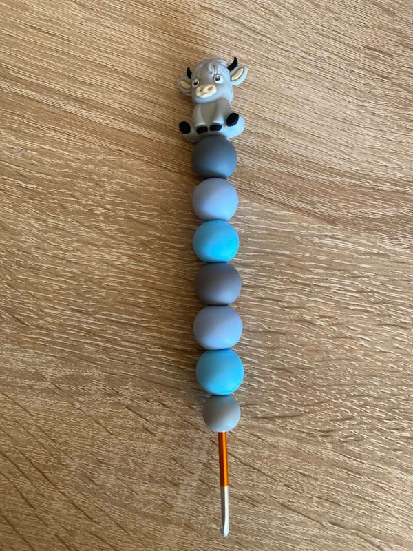 Häkelnadel Kuh grau 2,75mm blau grau