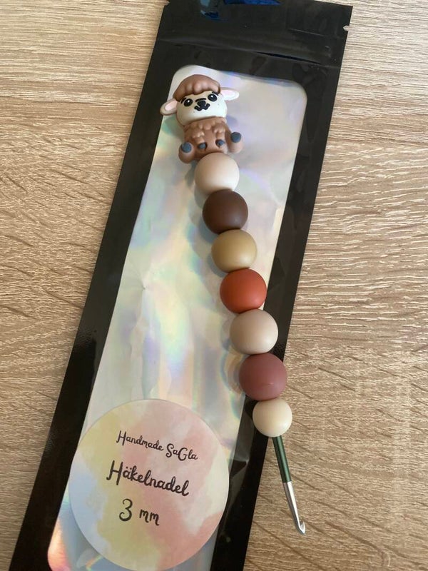 Häkelnadel Schaf braun 3mm