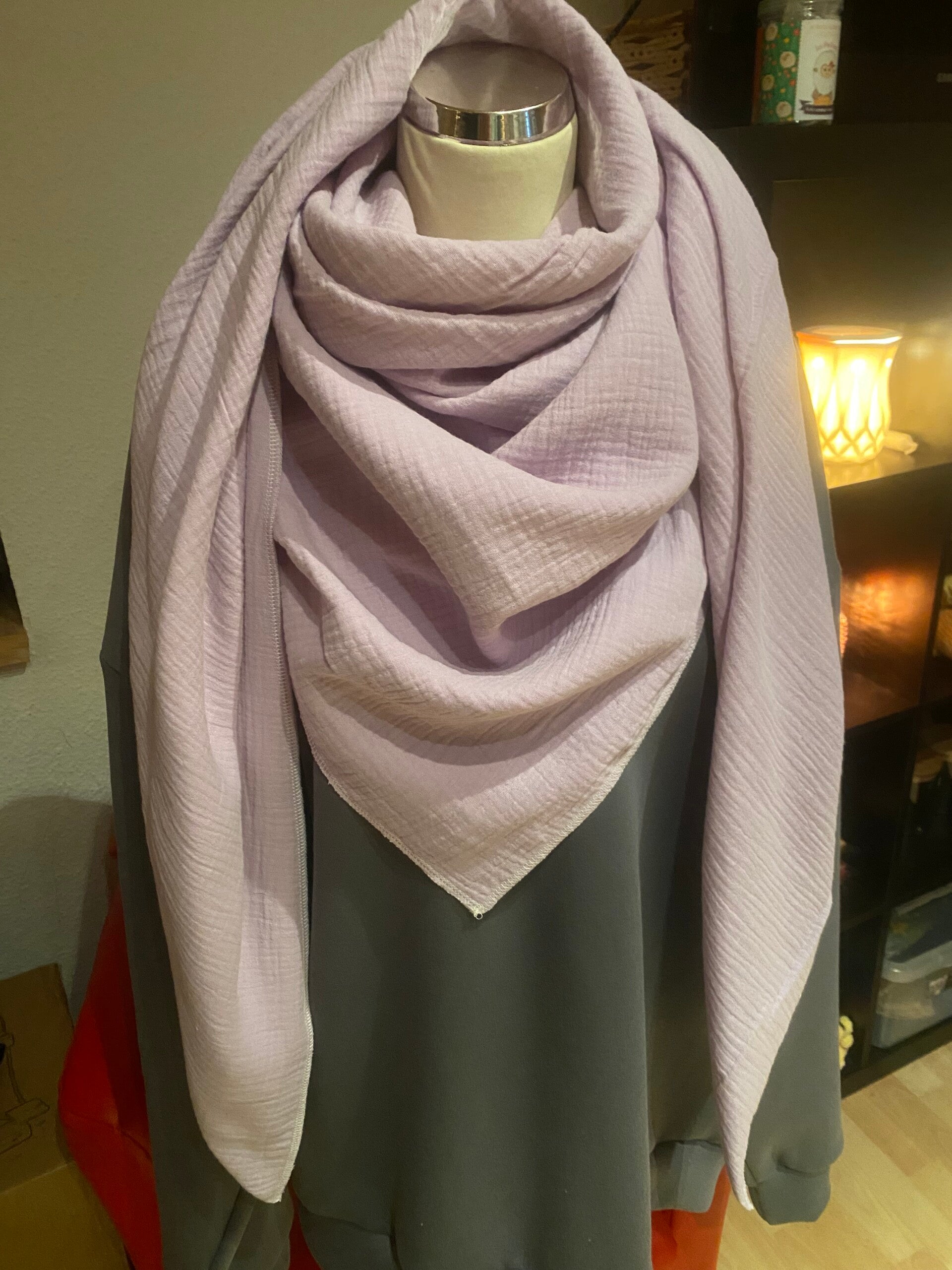 Musselin Tuch Flieder hell