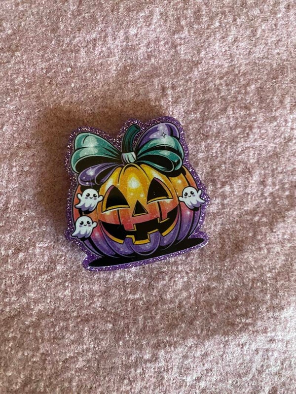 Magnet Kürbis mit Gespenstern