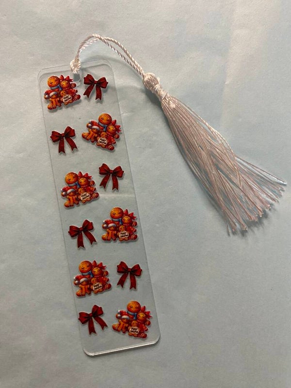 Lesezeichen Lebkuchenmann weiß