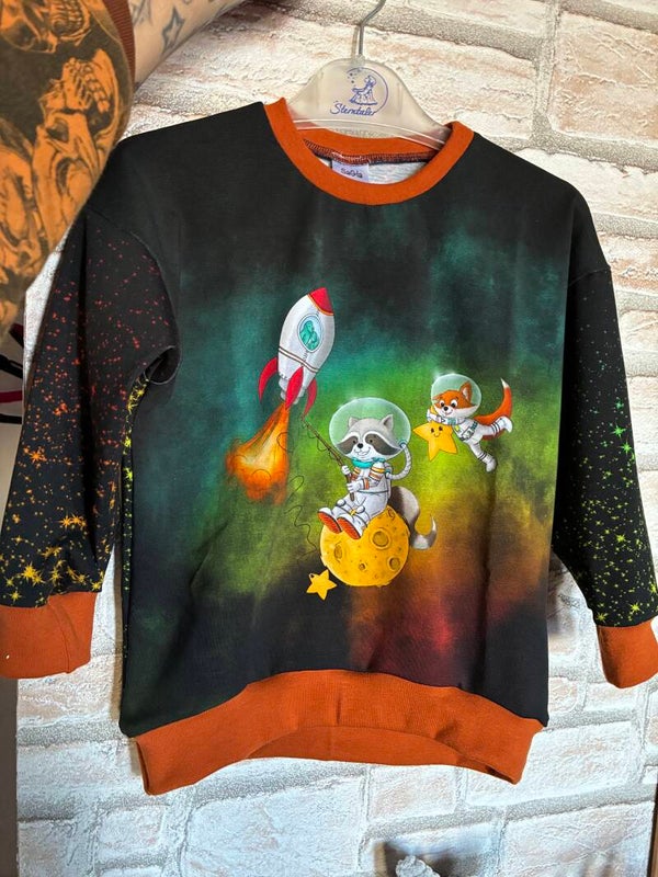 Oversize Sweater Weltall Größe 110