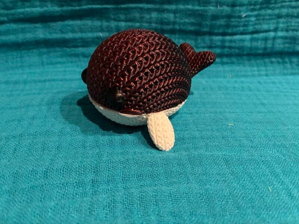 3D Wal Häkeloptik Rot schwarz