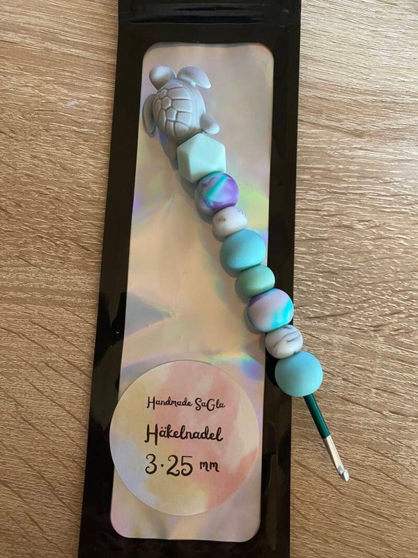 Häkelnadel Schildkröte grau hellblau lila 3,25mm