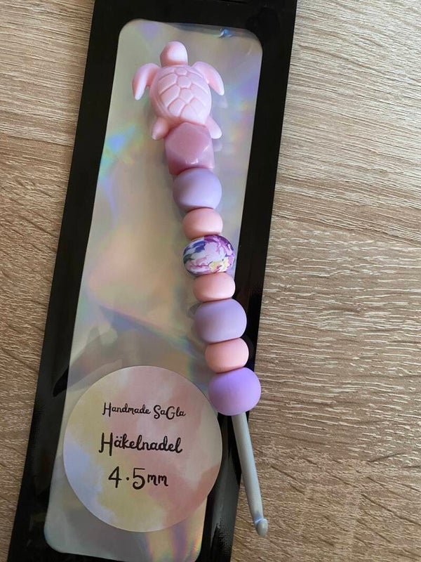 Häkelnadel Schildkröte Rosa Blume Pearl 4,5mm