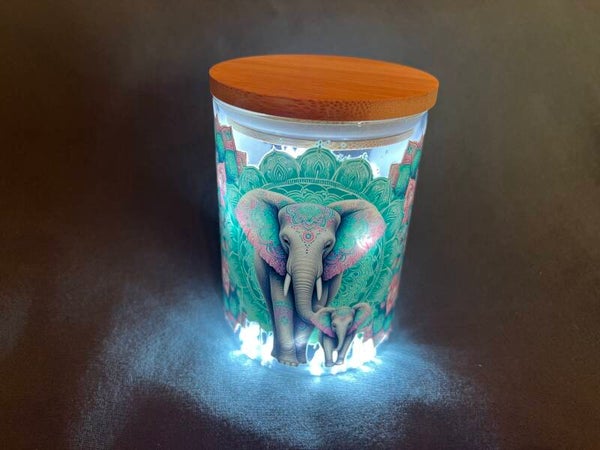 Dekoglas mit Motiv Elefant