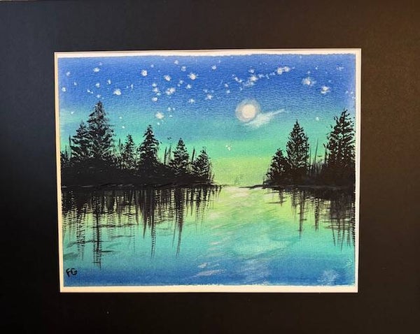 "Dark Surrender" - 8.5" x 10"  Hand Painted Original Watercolor + Tax & US Shipping