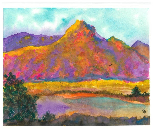 "Imagine" - 8" x 10" Hand Painted Watercolor + Tax & US Shipping