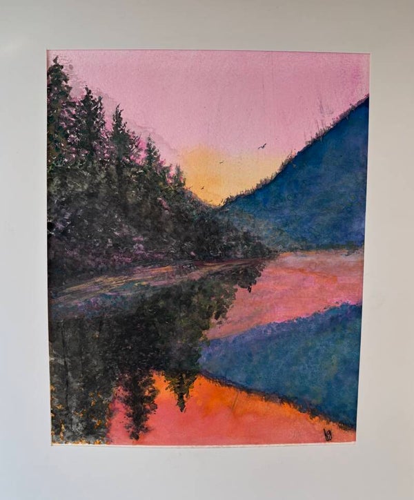 "Goodnight Shadows" - 8.5" x 10" Hand Painted Watercolor + US Tax