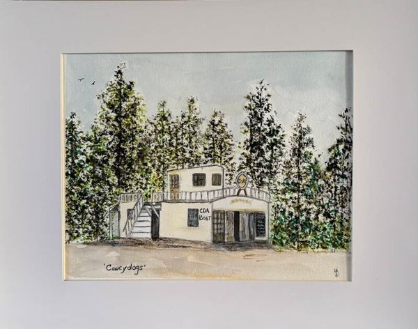 My CDA - The Boat 8.5" x 10" Hand Painted Watercolor + US Tax