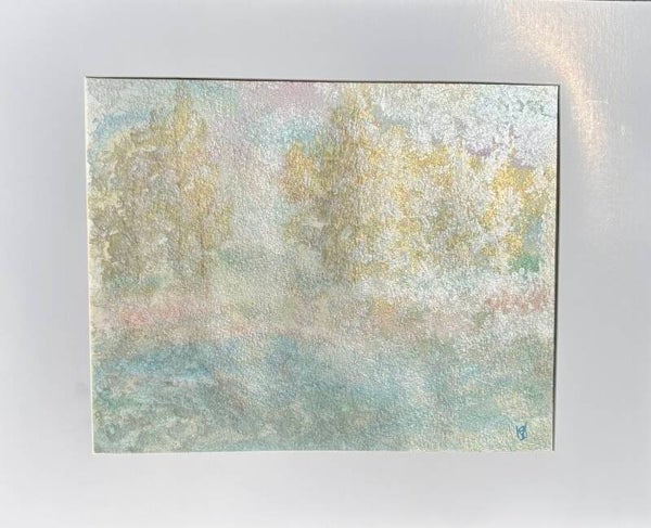 "White Wedding Trees" - 8.5" x 10" Hand Painted Watercolor + US Tax
