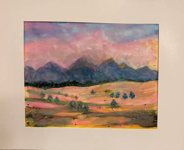 "Twilight Valley" - 8.5" x 10" Hand Painted Watercolor + US Tax