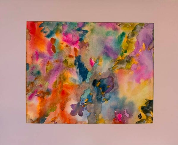 "The Hidden Boy" - 8.5" x 10" Hand Painted Abstract Watercolor + US Tax