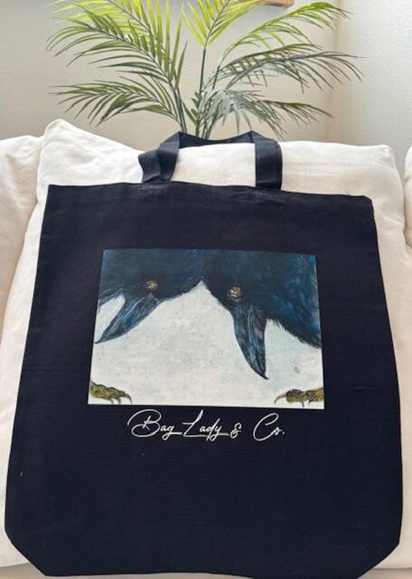 "Meeting of the Minds" - FULL SIZED  14.5" W x 15" L Gusseted Canvas Tote + Tax & US Shipping