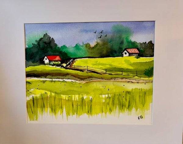 "The Quiet Life" -  8" x 10"  Hand Painted Watercolor + Tax & US Shipping