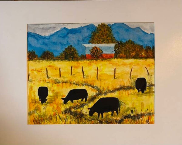 "Another Day At The Office" - 8" x 10" Hand Painted Watercolor + Tax & US Shipping