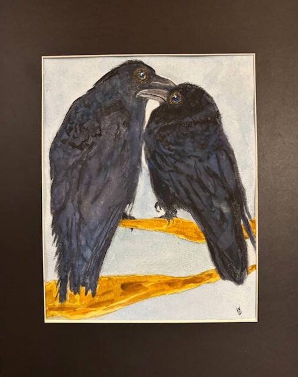 "Crowmates Forever" - 8" x 10" Hand Painted Watercolor + Tax & US Shipping