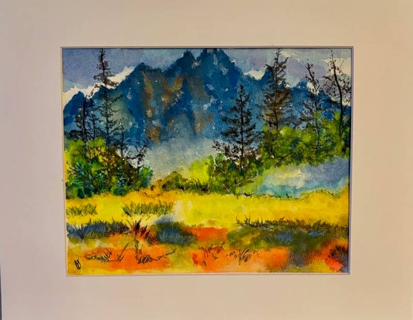 "Mystic Mountain" - 8" x 10" Hand Painted Watercolor + Tax and US Shipping