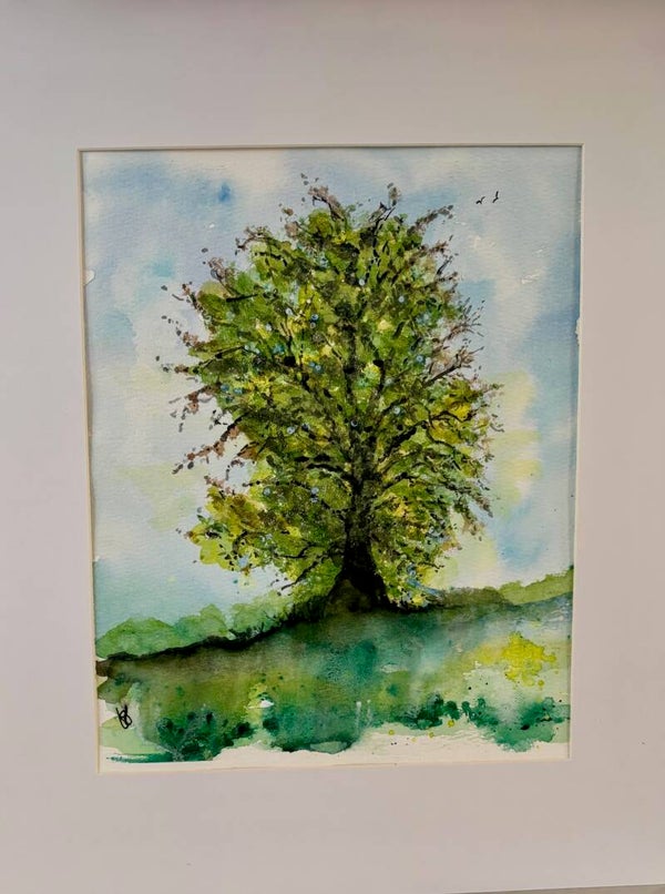 "The Sentinel Tree" - 8" x 10" Hand Painted Original Watercolor + Tax & US Shipping