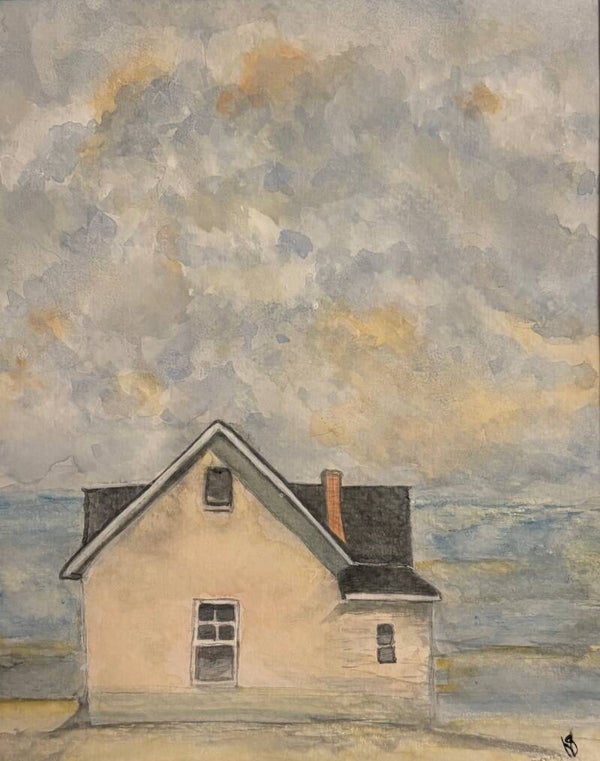 "House In The Hampton's" - 8.5" x 10" Hand Painted Watercolor + US Tax