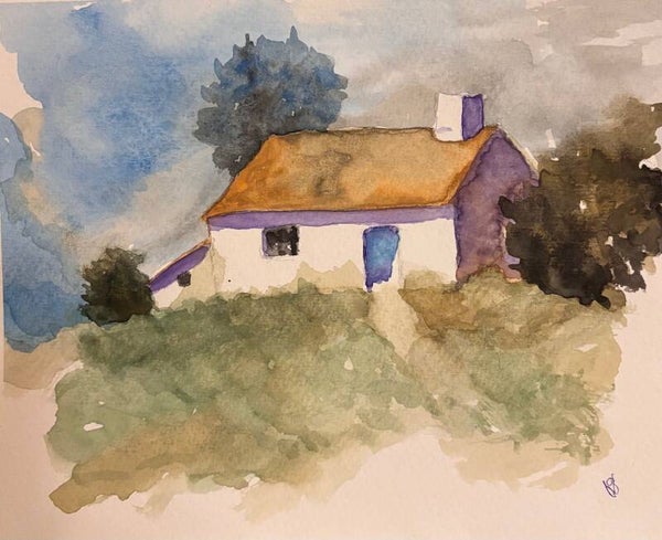 "The Sanctuary" - 8.5" x 10" Hand Painted Watercolor + US Tax