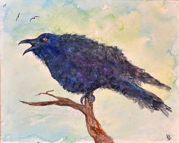 "The Gift of Gab" - Hand Painted 8.5" x 10" Watercolor + US Tax