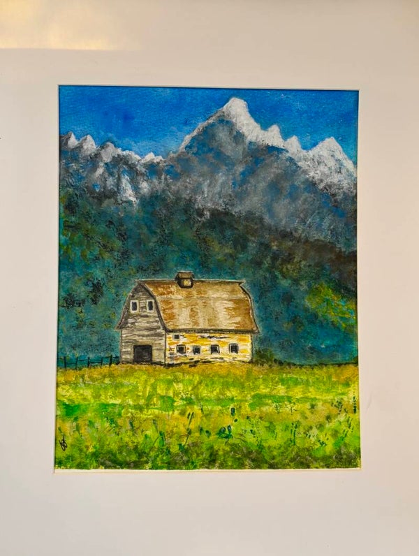 The "Bitterroot Barn" - 8.5" x 10" Hand Painted Original Watercolor + US Tax