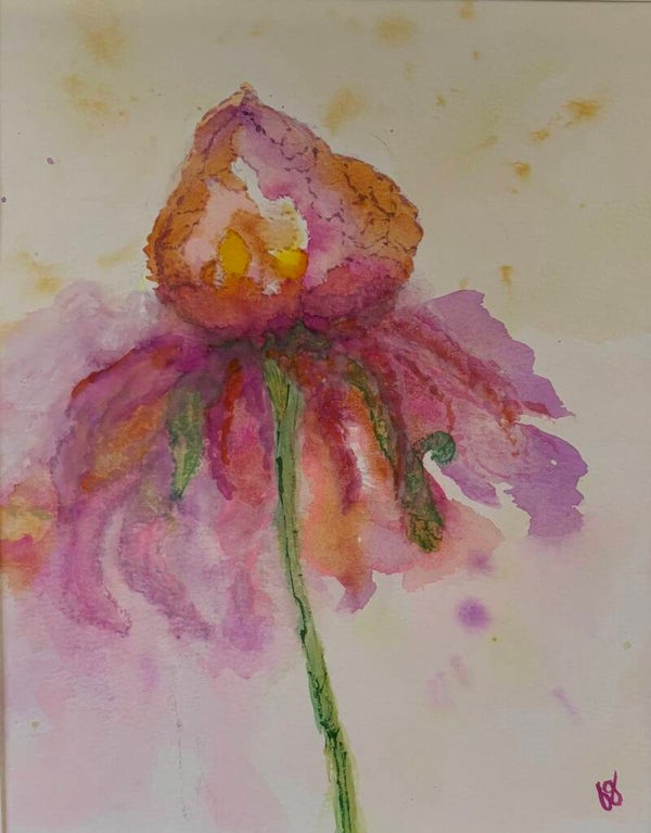 "The Healing Flower" - 8.5" x 10" Hand Painted Watercolor + US Tax