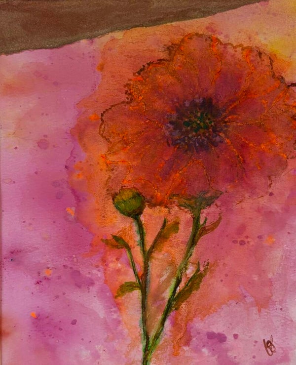 "The Resurrection Flower" - 8.5" x 10" Hand Painted Watercolor + US Tax