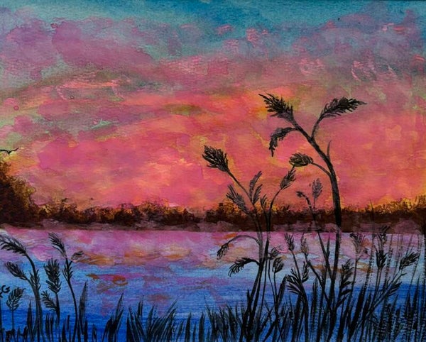 "The Quiet Shore" - 8.5" x 11" Hand Painted Watercolor + US Tax