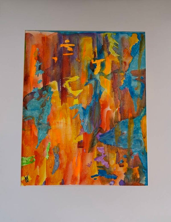 "The Party" - 8.5" x 11" Hand Painted Abstract Watercolor + US Tax