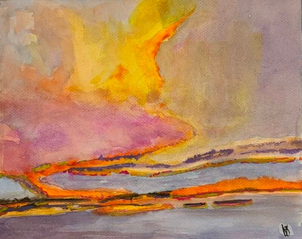 The "Storm Chaser" Abstract - 8.5" x 10" Hand Painted Watercolor + US Tax