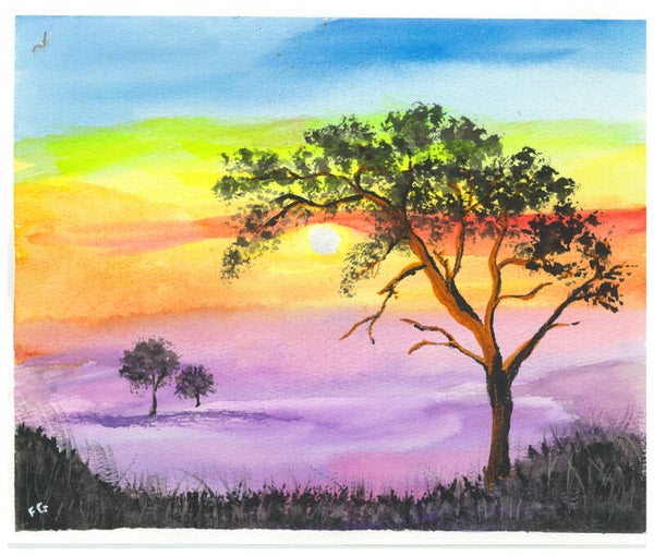 "Magic Valley" - 8" x 10" Hand Painted Watercolor + Tax & US Shipping