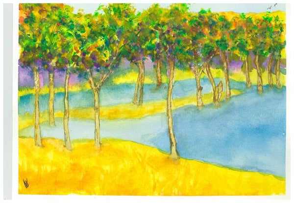 "Sunny Days" - 8" x 10" Hand Painted Watercolor + Tax & US Shipping