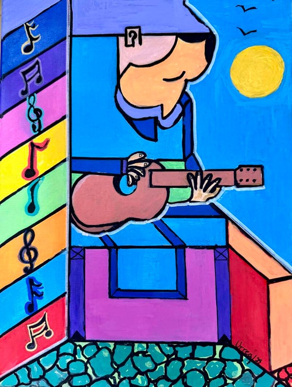 Interpretación de una escultura del musico Paco de Lucia