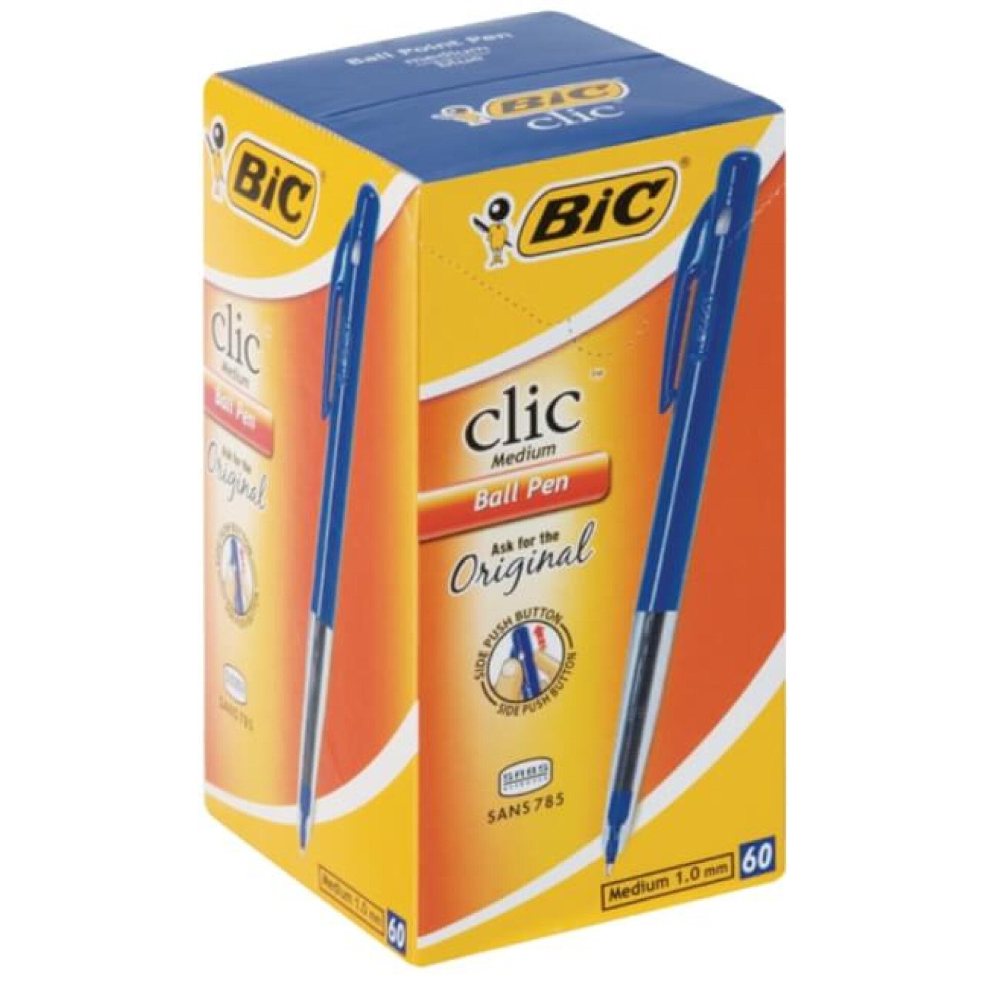 Blue BIC Clic  Pens  (Box of 60)