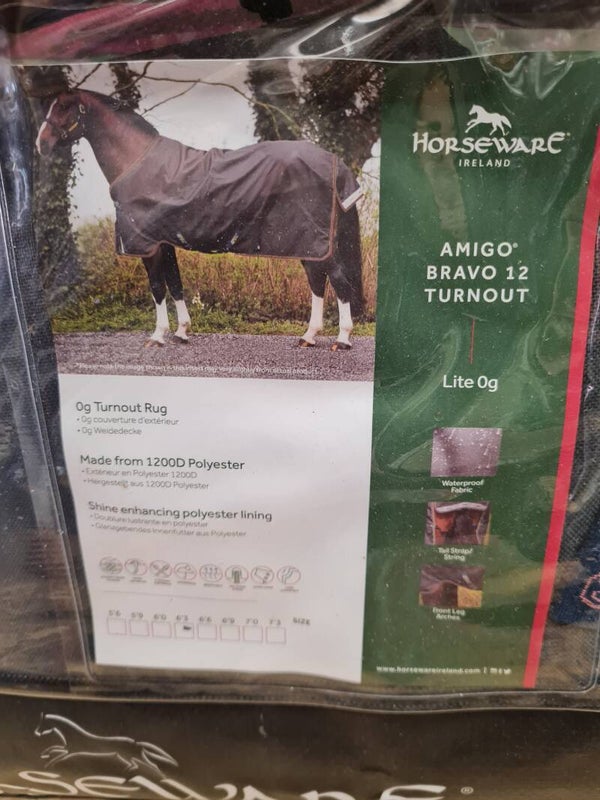 6'3 Horseware Bravo 1200d Lite Standard Neck Turnout Rug