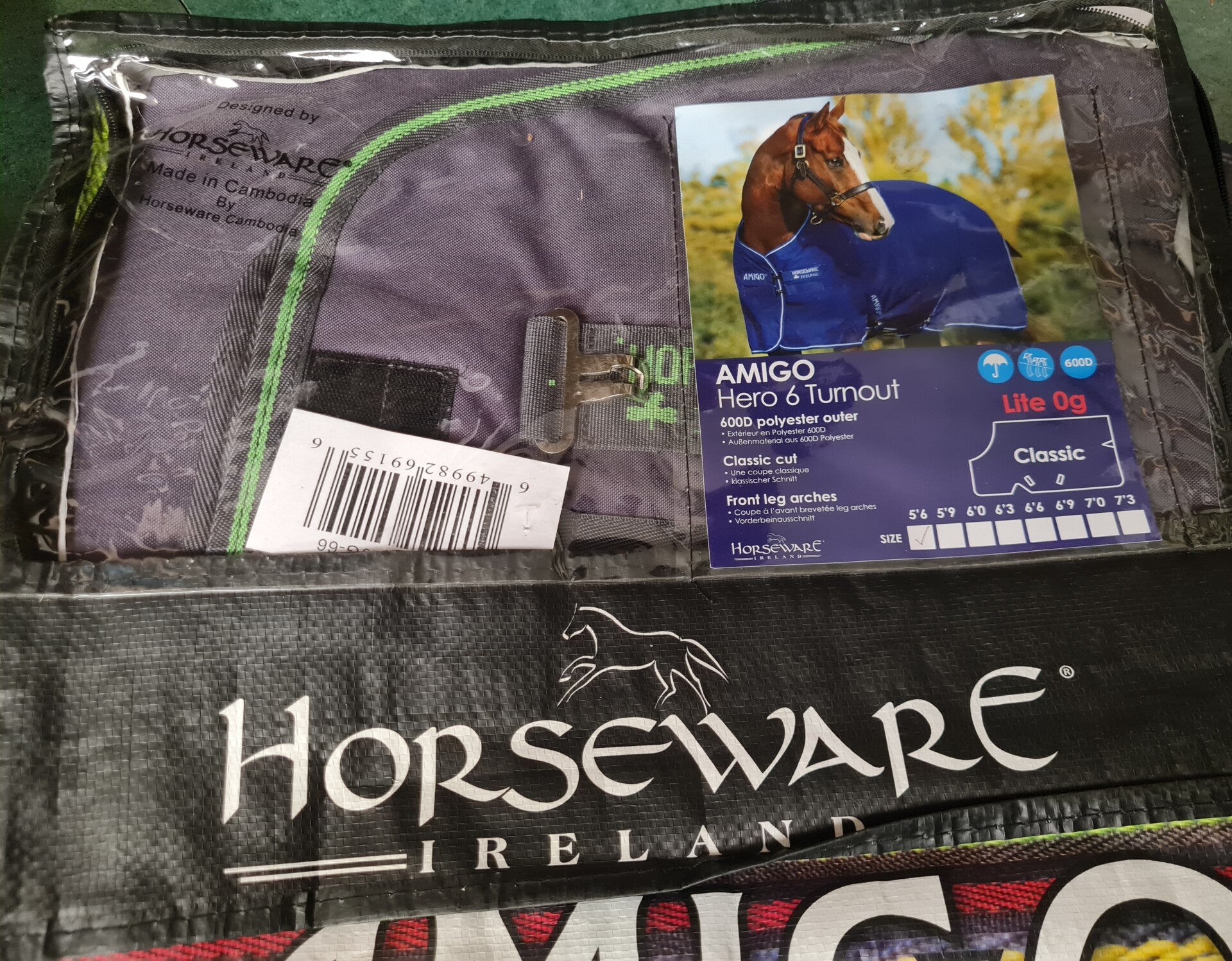 5'6 Horseware Amigo Hero Standard Neck Turnout Rug