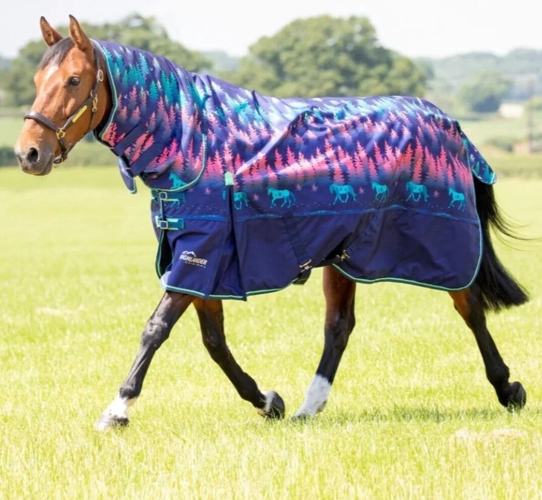 6'6 Shires Highlander Combo Turnout Rug Forest Pattern
