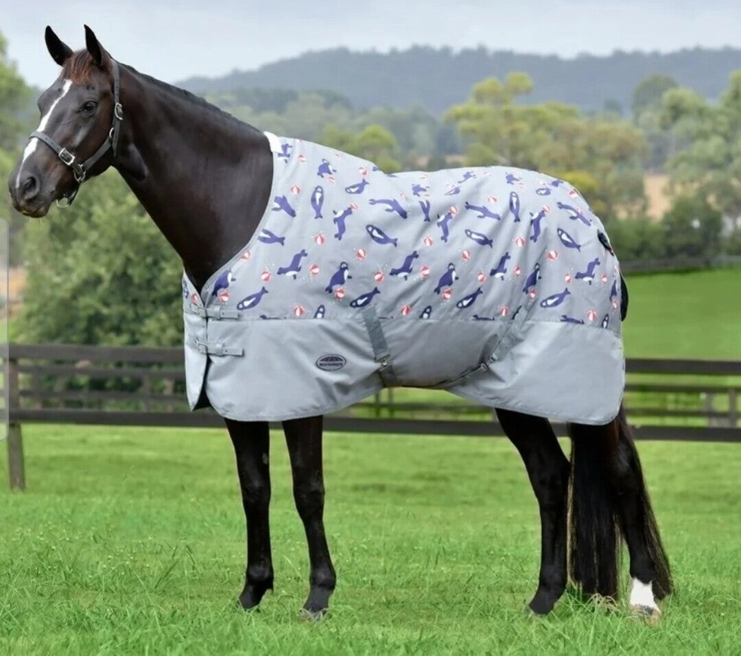 5'3 Weatherbeeta Tyro Seal Print 50g Standard Neck Turnout Rug