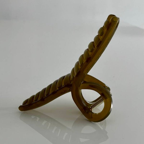 HAIR CLIPS curved olive